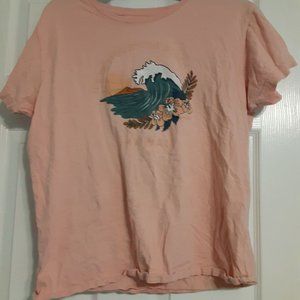 Women's Roxy Peach-Colored "It's Better At The Beach, Hawaii" Graphic T-Shirt